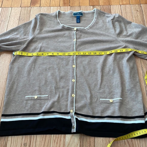 Karen Scott Cardigan Sweater Womens 3x Brown Button Down Gold Buttons Preppy - Picture 6 of 11